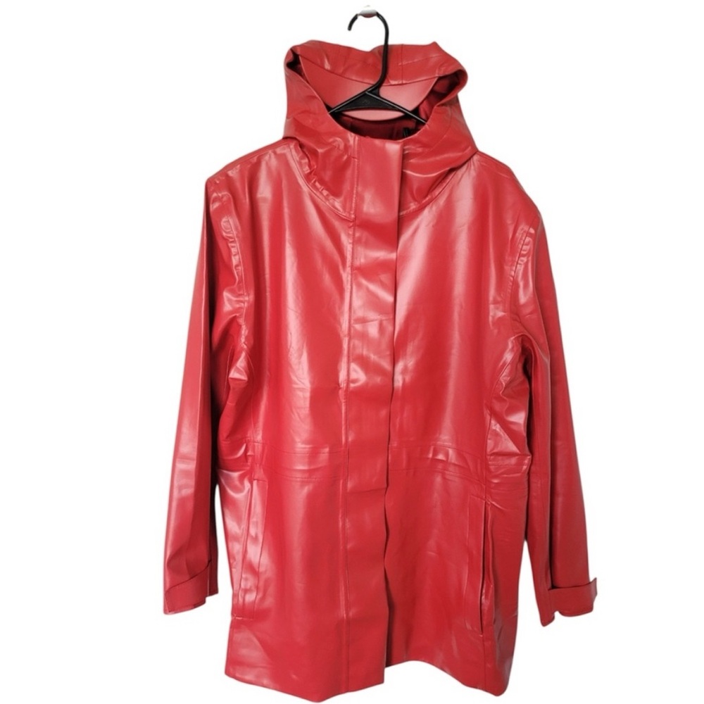 Hairbrella Elements Collection Red Women's Rain Coat with Visor size M